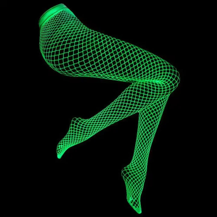 Sexy Stocking for Women High Quality Fishnet Stockings Skinny Luminous Tight Pantyhose High Thigh  Dancewear Glow in the Dark