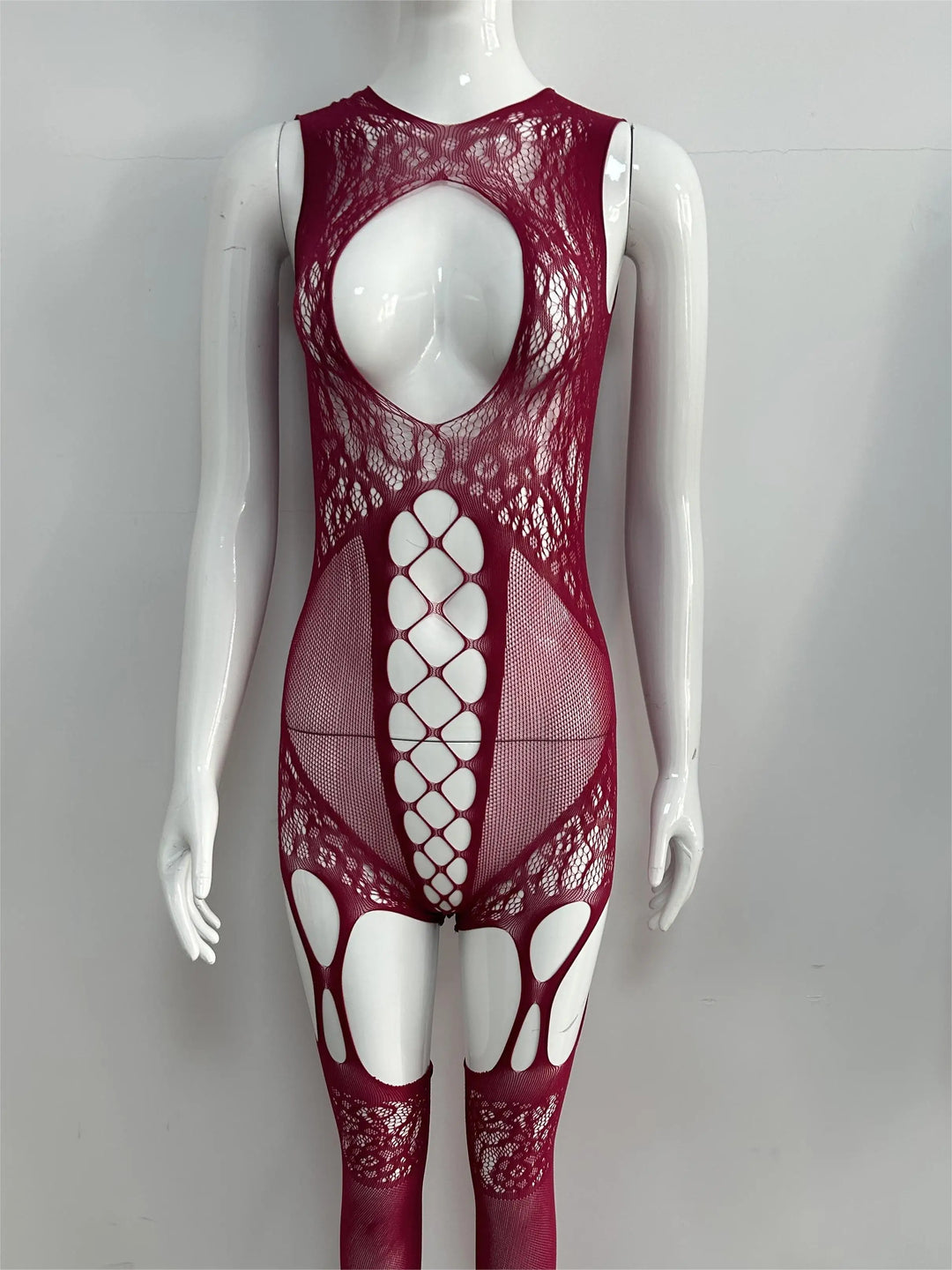 Sexy Fishnets Dress Stockings Full Body Women Sexy Lingerie Bodystocking Hollow Out Mature Sheer Nylon Bodysuits