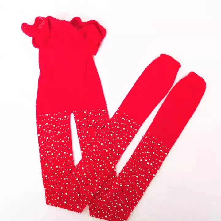 Kids Kawaii Pattern Mesh Shiny Rhinestone Fishnet Tights Girls Fishnet Stockings for Princess Dress High Waist Mesh Tights
