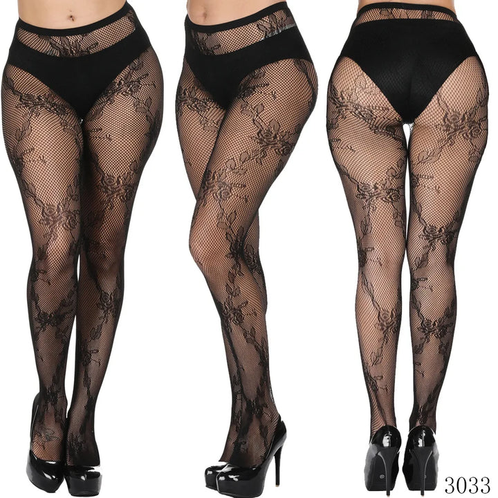 Womens Fishnet Tights Suspender Pantyhose Thigh-High Stockings