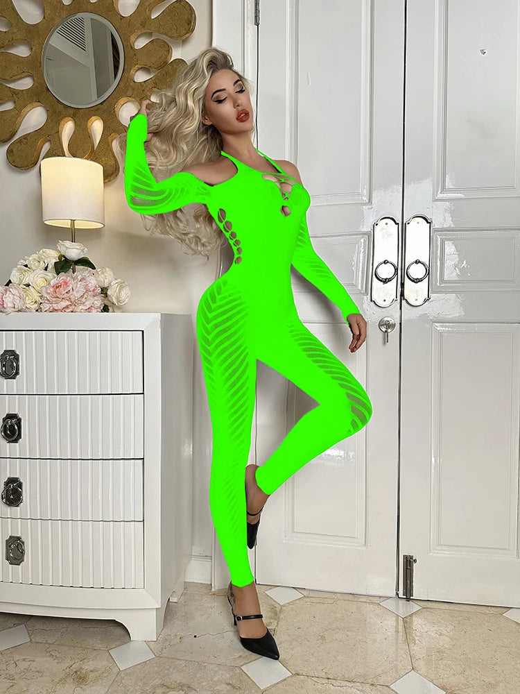2024 AW Thick Fishnet Bodystocking Women's Sexy Lingerie Warm Underwear Stockings Full Body 2023 Lingerie Femme Sexy