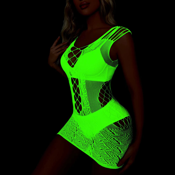Sexy Stockings Glow in the Dark Women High Quality Fishnet Skinny Luminous Tight Pantyhose Hollow Out High Thigh Dancewear