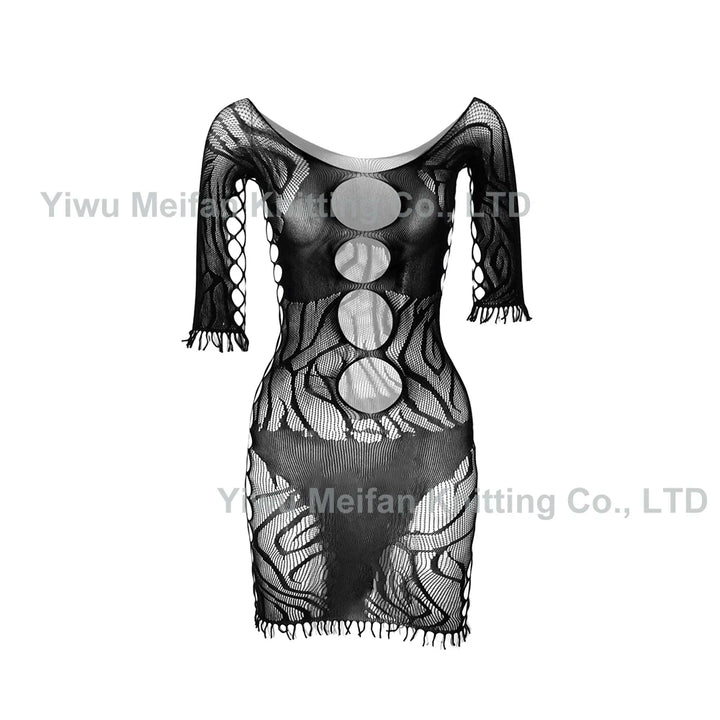 New Sexy Transparent Open Temptation One-Piece Lingeries Fishnet Ultra-thin Jacquard Tassel Mature Sexy Bodystocking