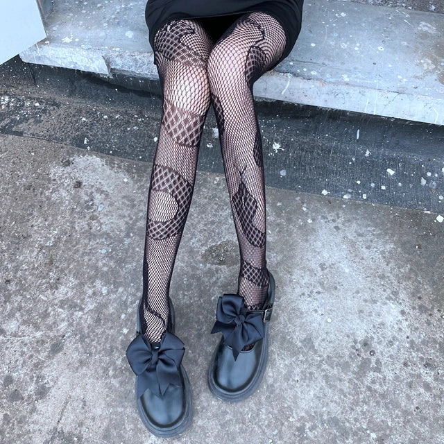 Fishnet Stockings High Waist Seamless Tight Black Nylon Pantyhose