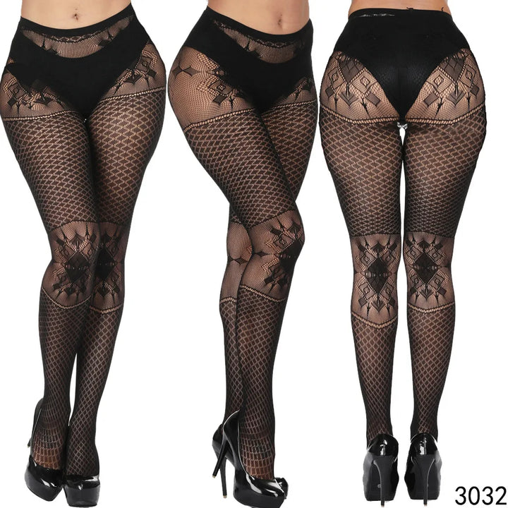 Womens Fishnet Tights Suspender Pantyhose Thigh-High Stockings