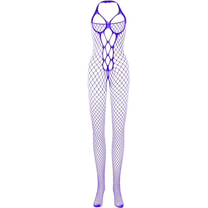 Sexy Erotic Lingerie Femme Sexy Hollow Out Halters Exposed Breast Bodystocking Lingerie Stockings Crotchless Erotic