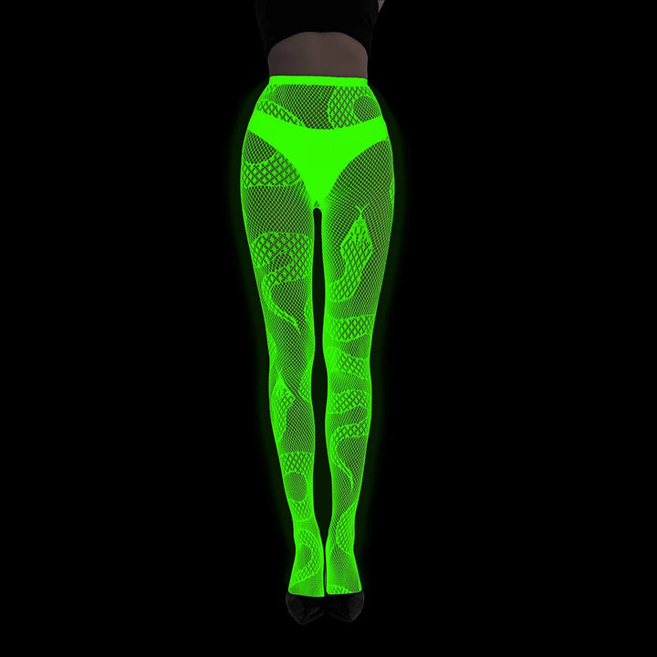 Glow in the Dark Net Socks Sexy Party Luminous Fishnet Pantyhose Women Stocking Tights Sheers Nylon Socks Mesh Pantyhose