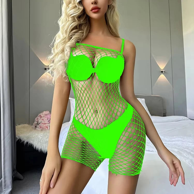 Hollow Out Woman Lingeries Sexy Fishnet Stockings Tights Medium Weft Nylon Fishnet Hosiery Full Body Mesh Bodysuits