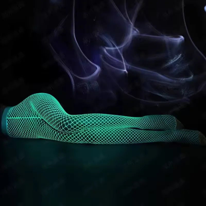 Sexy Stocking for Women High Quality Fishnet Stockings Skinny Luminous Tight Pantyhose High Thigh  Dancewear Glow in the Dark