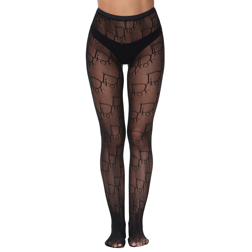 Stylish Medias De Rejilla Women Floral Fishnet Stockings Collant Femme Pantyhose Casual Daily Hosiery Thin High Tights