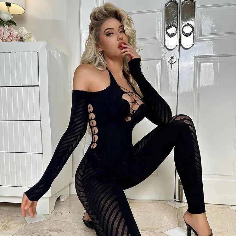 2024 AW Thick Fishnet Bodystocking Women's Sexy Lingerie Warm Underwear Stockings Full Body 2023 Lingerie Femme Sexy
