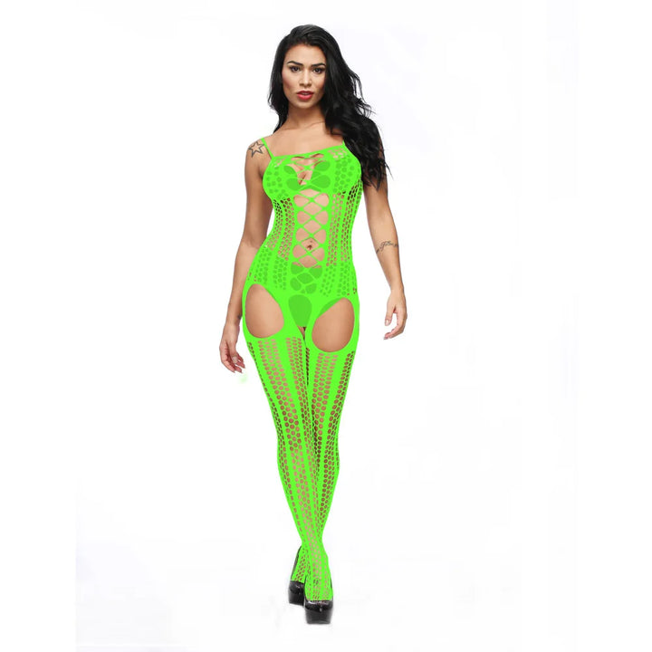 Valentine's Day Sexy Lingerie Black Cutout Transparent Bodystocking Plus Size Body Stocking for Women Sock Stockings
