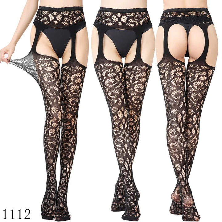 Womens Lingerie Body Garter Belt Thigh High Sheer Nylon Stockings Suspenders Sexy Pantyhose/tights