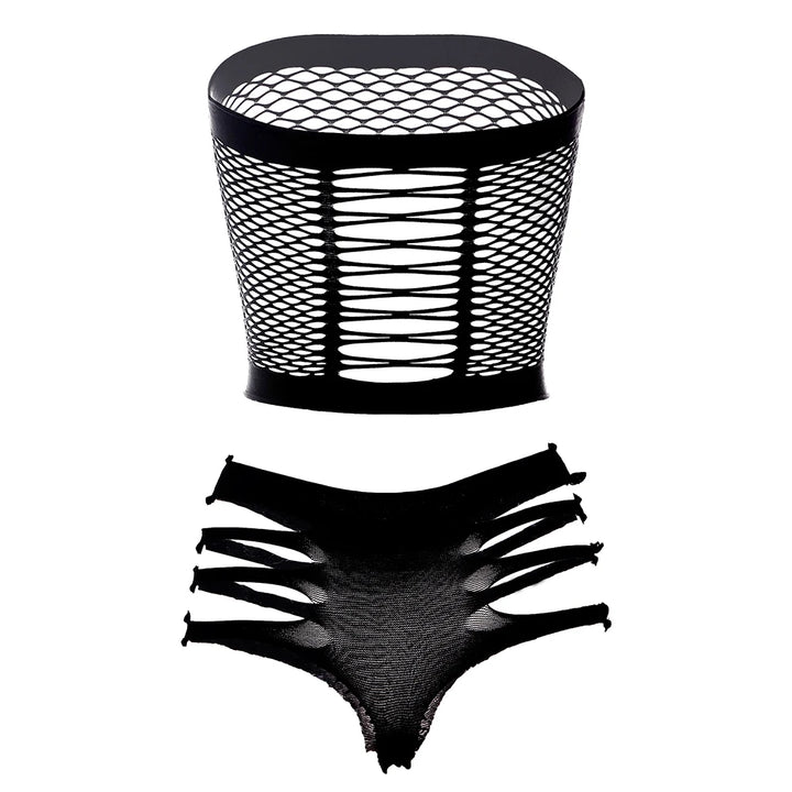 Two Piece Lingerie Underwear Bodysuit Set Women Clothing Sexy Fishnet Bodystocking Exotic Dancewear