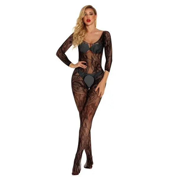 2022 Hot Sale Sexy Erotic Bodysuit See-through Open Breast and Crotch Body Stocking Sexy Bodystocking