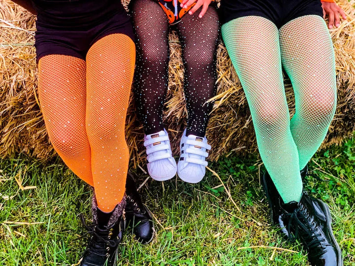 Small Weft Children's Rhinestone Fishnet Stockings White Diamond Shiny Litter Girls Pantyhose Tights Candy Color Socks