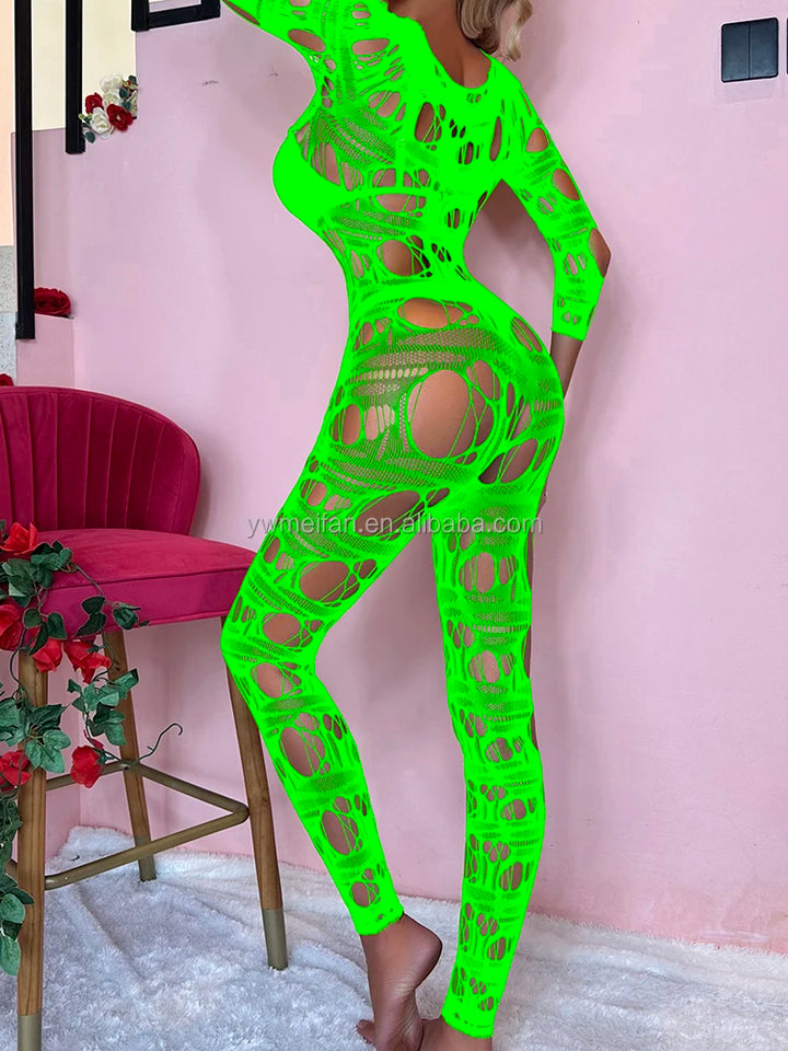Black Striped Fishnets Bodystocking Women's Plus Size Clothing Sexy Mesh Bodysuit 2024 Femme Lingerie Sexy Stockings