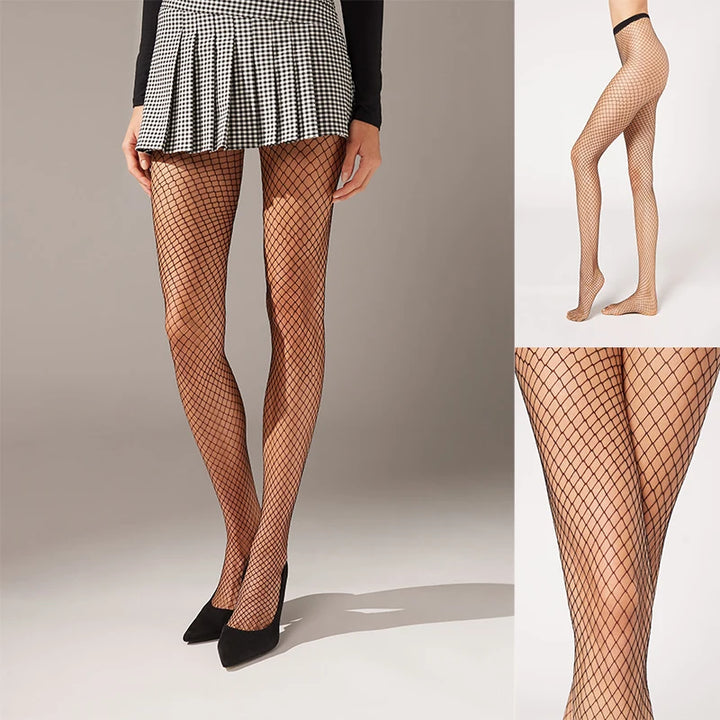 Wholesale Women's Fishnet Tights Pantyhose Leggings Black White High Waist Mesh Stockings for Women