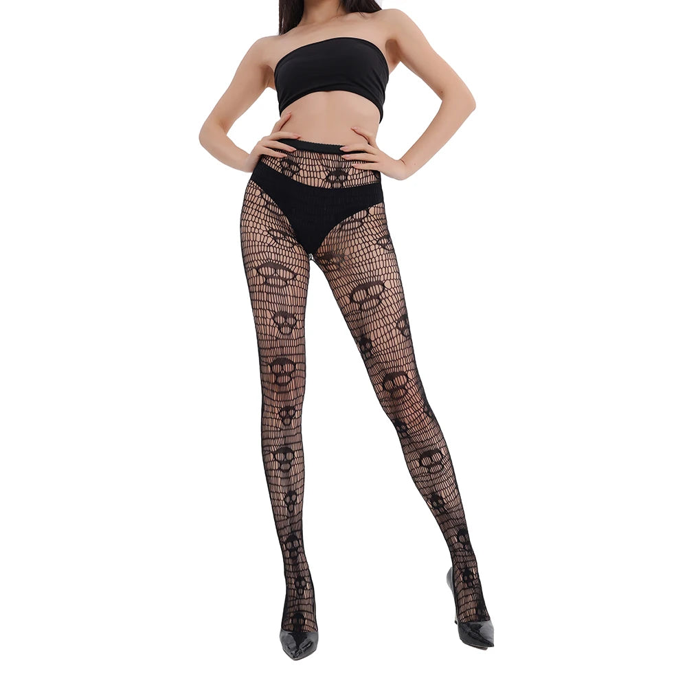 Fishnet Leggings Summer Party Club Cute Lace Stockings Body for Women Lace Hollow Out Seamless Tights Mesh Silk Pantyhose