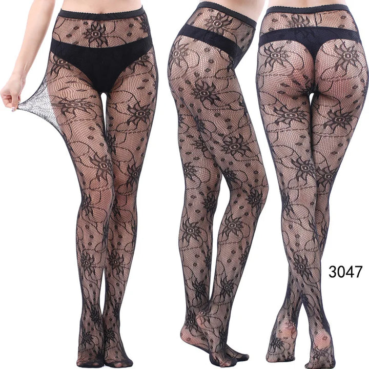 Womens Fishnet Tights Suspender Pantyhose Thigh-High Stockings