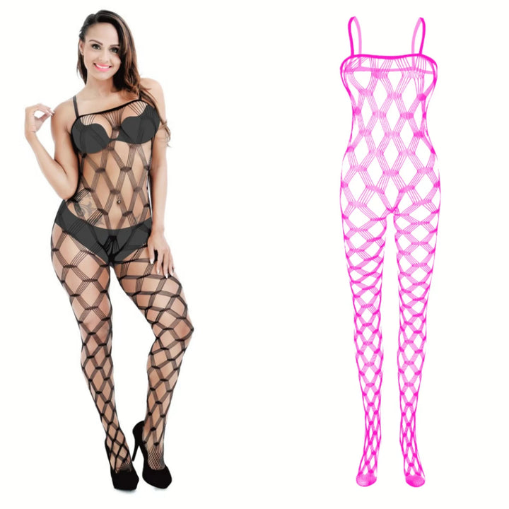 Hollow Out Women's Sexy Fishnet Bodysuit Geometric Floral Baby Dolls Open Crotch Pantyhose/Tights 2024 Lingerie Sexy