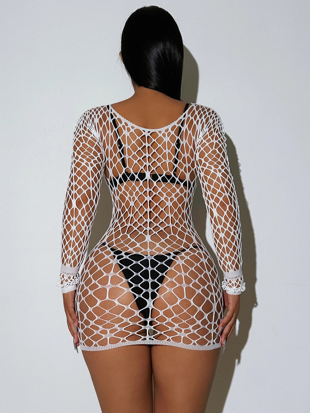 Long Sleeve Fishnets Dress Mature Girls Sexy Body Stocking Jumpsuit Women Sexy Erotic Lingerie Stockings Full Body