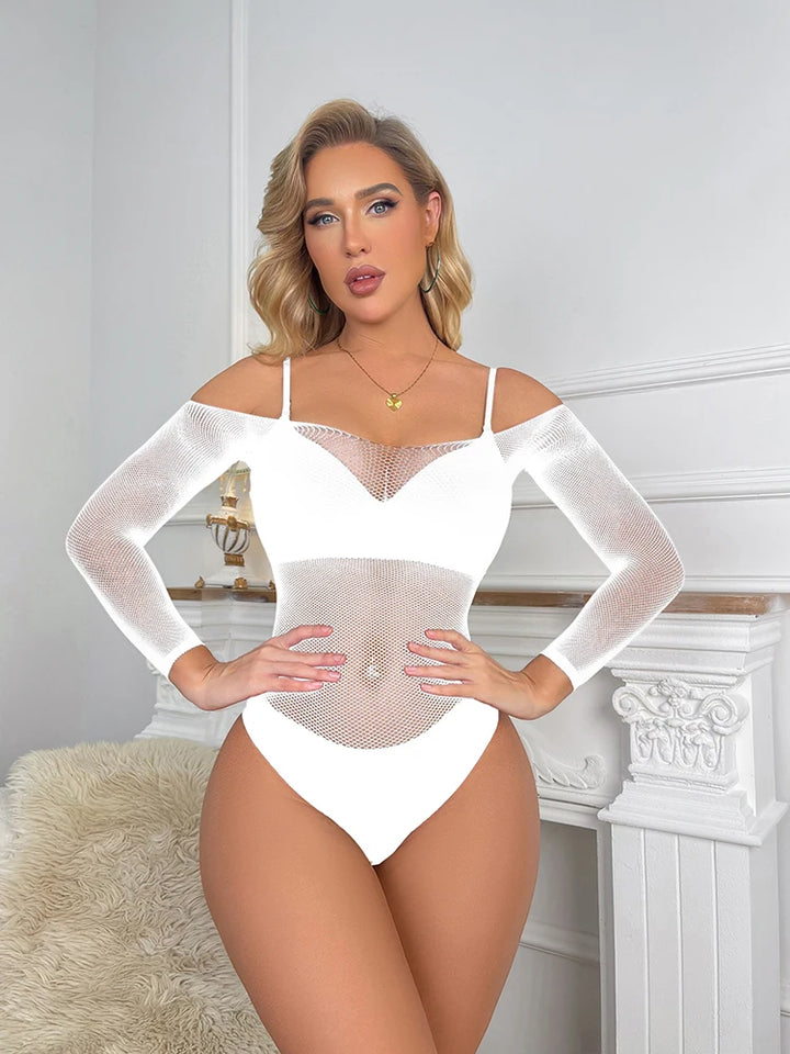 Wholesale Women's Sexy Mesh Sheer Lingerie Fishnet Body Stocking Erotic Women's Clothing Sexy Bodystocking Tops