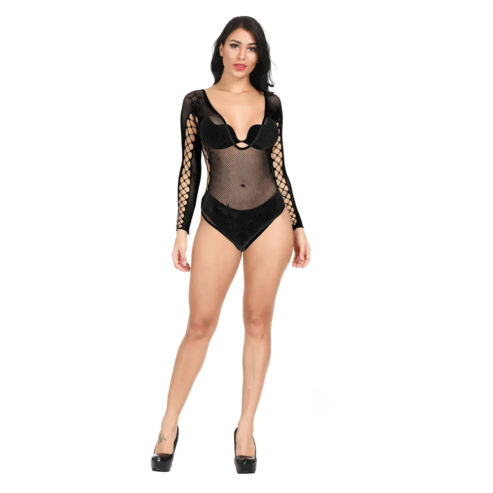 2025 Bikini Tops Fishnet Jumpsuit Designer Hollow Out Body Stockings Mini Dress Sexy Mesh Lingerie Nightgown Bodystocking