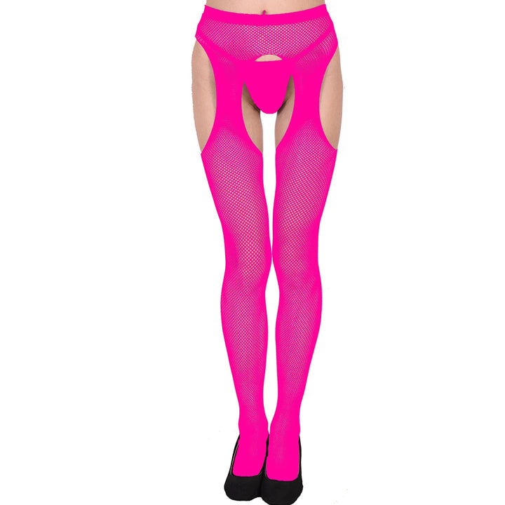 Wholesale 70D Fishnet Tights Four Sides Open Crotch Sexy Erotic Body Stockings Women's Nylon Hosiery Pantyhose White
