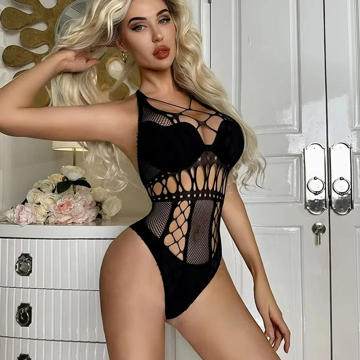 Sexy Lace Bodystocking Crotchless Women's  Sheer Bikini Lingerie Hosiery Stockings Tights Fishnets Bodystocking