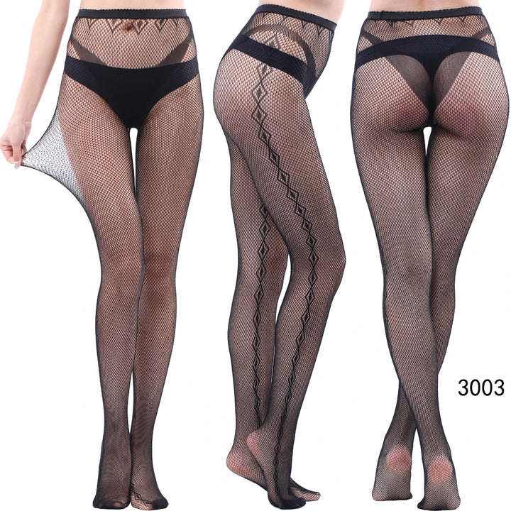 High Waist Fishnet Leggings Pantyhose Mock Suspender Pantyhose Striped Goth Fishnets Stocking Body  Suspender Tights