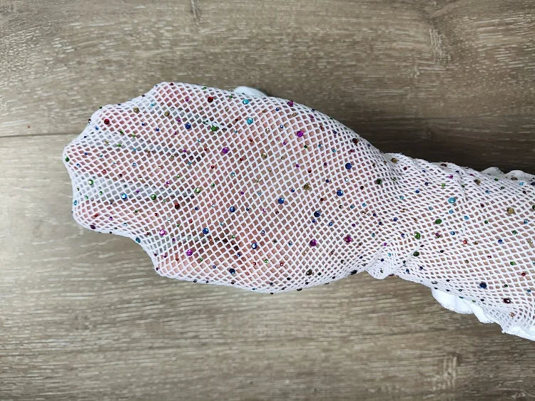 2024 Hot Sales Women's Rhinestone Glitter Stockings Sexy Nylon Fishnets Tights Candy Color Diamond Pantyhose Seamless