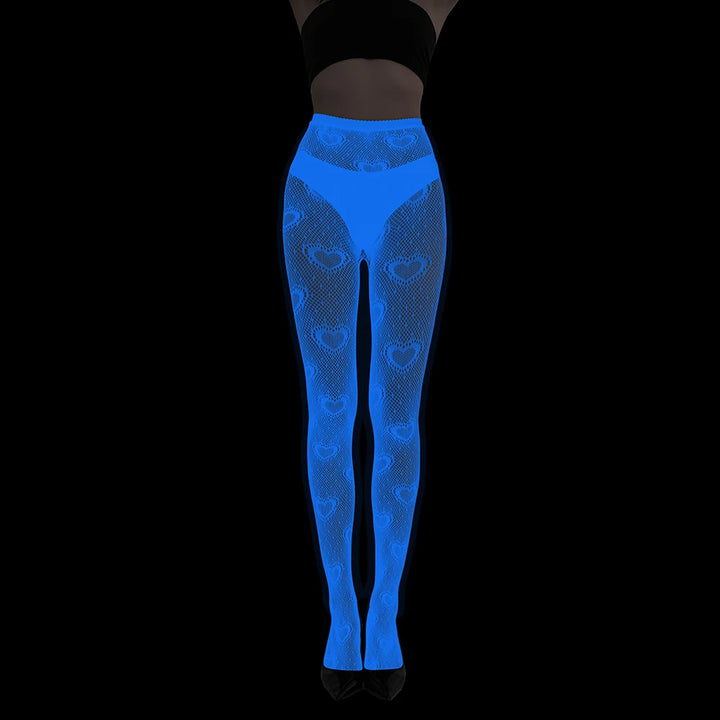 Wholesale Luminous Women Body Stocking Glow in the Dark Sexy Fishnet Bodystocking Transparent Nylon Socks Mesh Pantyhose