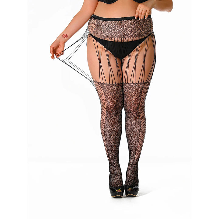2025 Plus Size XXL Sexy Lingerie Crotchless Tights Garter Belt Suspender Pantyhose Fishnet Seamless Lenceria Body Stockings