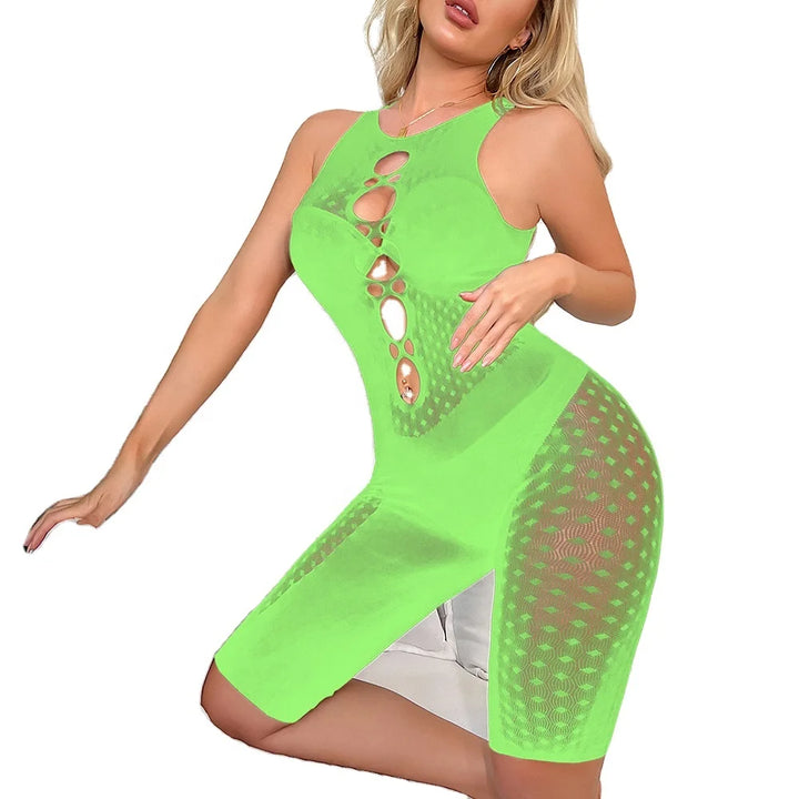 Lady Women Sexy Fishnet Big Holes Open Crotch Body Stocking Sexy Bodystocking for Women
