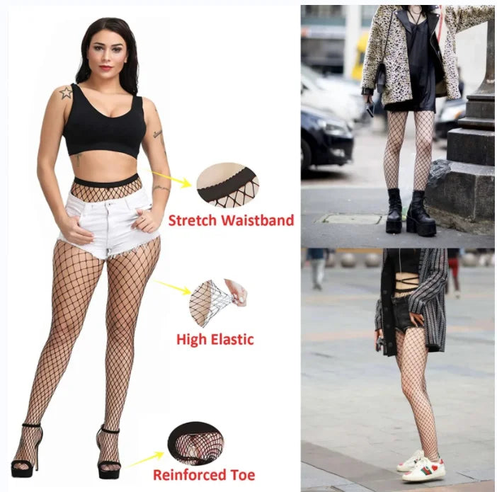 Custom Women's Fishnet Stockings Mesh Breathable Nylon Mesh Pantyhose Tights Women Sexy Body Stockings