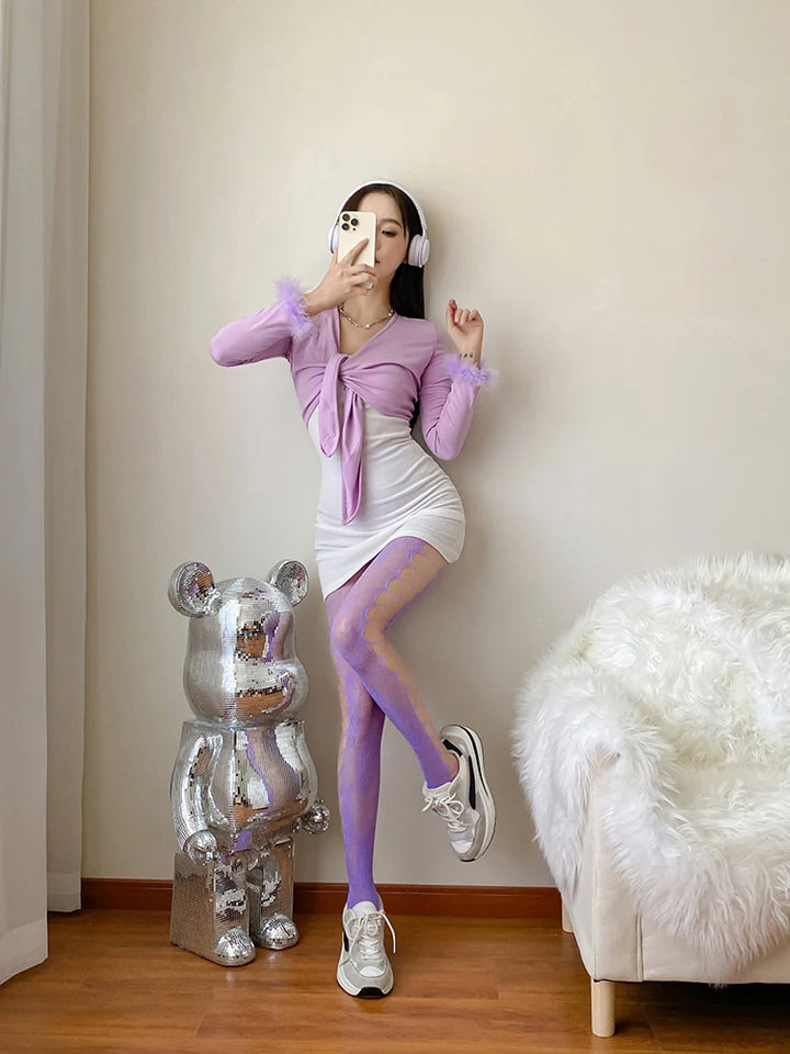 2025 Fashion Thin Sexy Pantyhose Summer Hot Stockings Wholesale Leggings for Women Sexy Net Side Hollow Design 3082