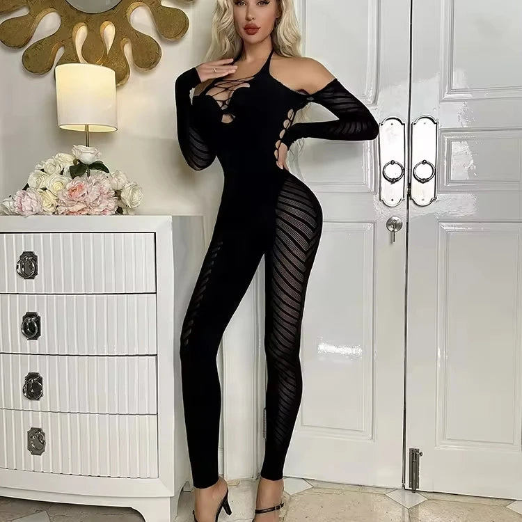 2024 AW Thick Fishnet Bodystocking Women's Sexy Lingerie Warm Underwear Stockings Full Body 2023 Lingerie Femme Sexy