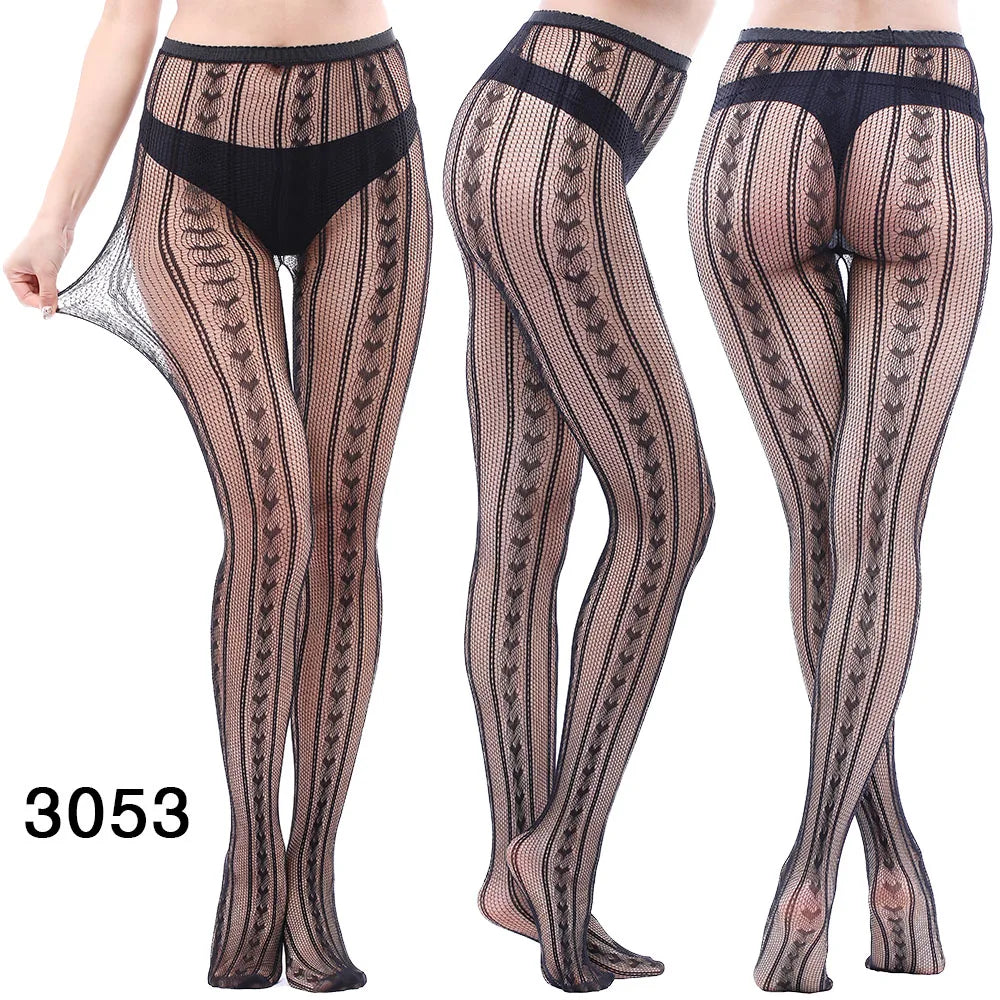 High Waist Fishnet Leggings Pantyhose Mock Suspender Pantyhose Striped Goth Fishnets Stocking Body  Suspender Tights
