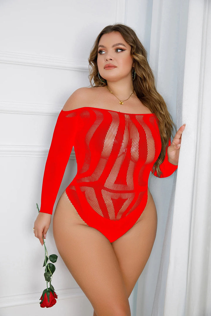 New Arrival Open Crotch Sexy Mesh Lingerie Fishnet Bodystocking Women Bodysuit Sexy Plus Size Body Stocking