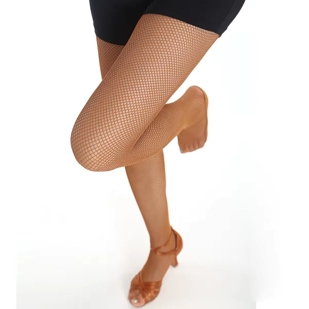 Women's Professional Soft Stretch Non-slip Dance Fishnet Tight Stockings Samba Tango Latin Dance Pantyhose