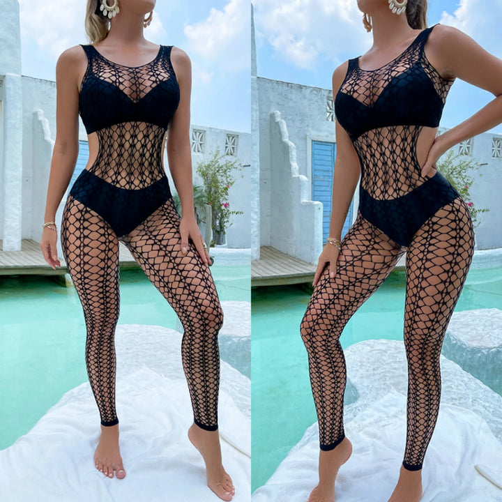 Hot Sales Womens Sensual Erotic Lingerie Stockings Sexy Crotchless Body Stocking Lingerie Sexy Backless Mesh Bodysuit
