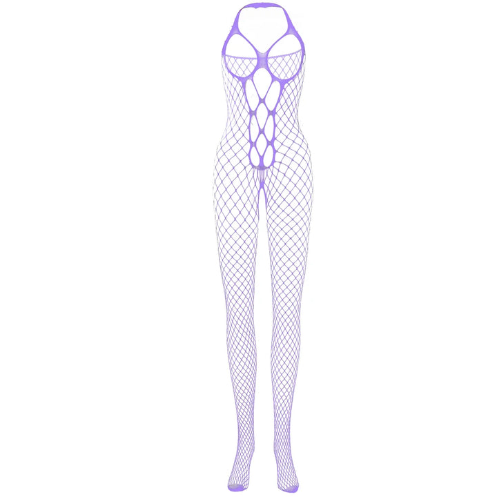 Sexy Erotic Lingerie Femme Sexy Hollow Out Halters Exposed Breast Bodystocking Lingerie Stockings Crotchless Erotic