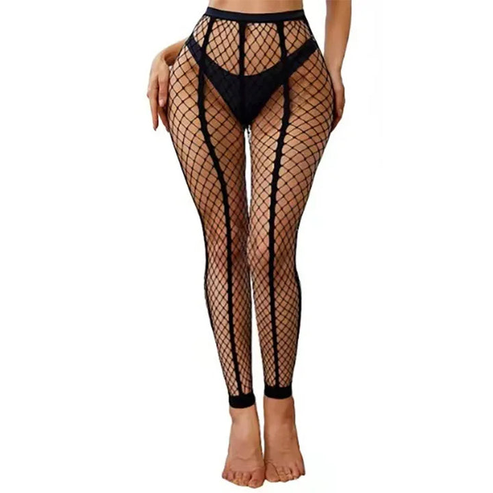 Sexy Nightwear Dress Glow in the Dark Fishnet Stockings High Waist Night-Glow Tights Party Luminous Stockings for Womens