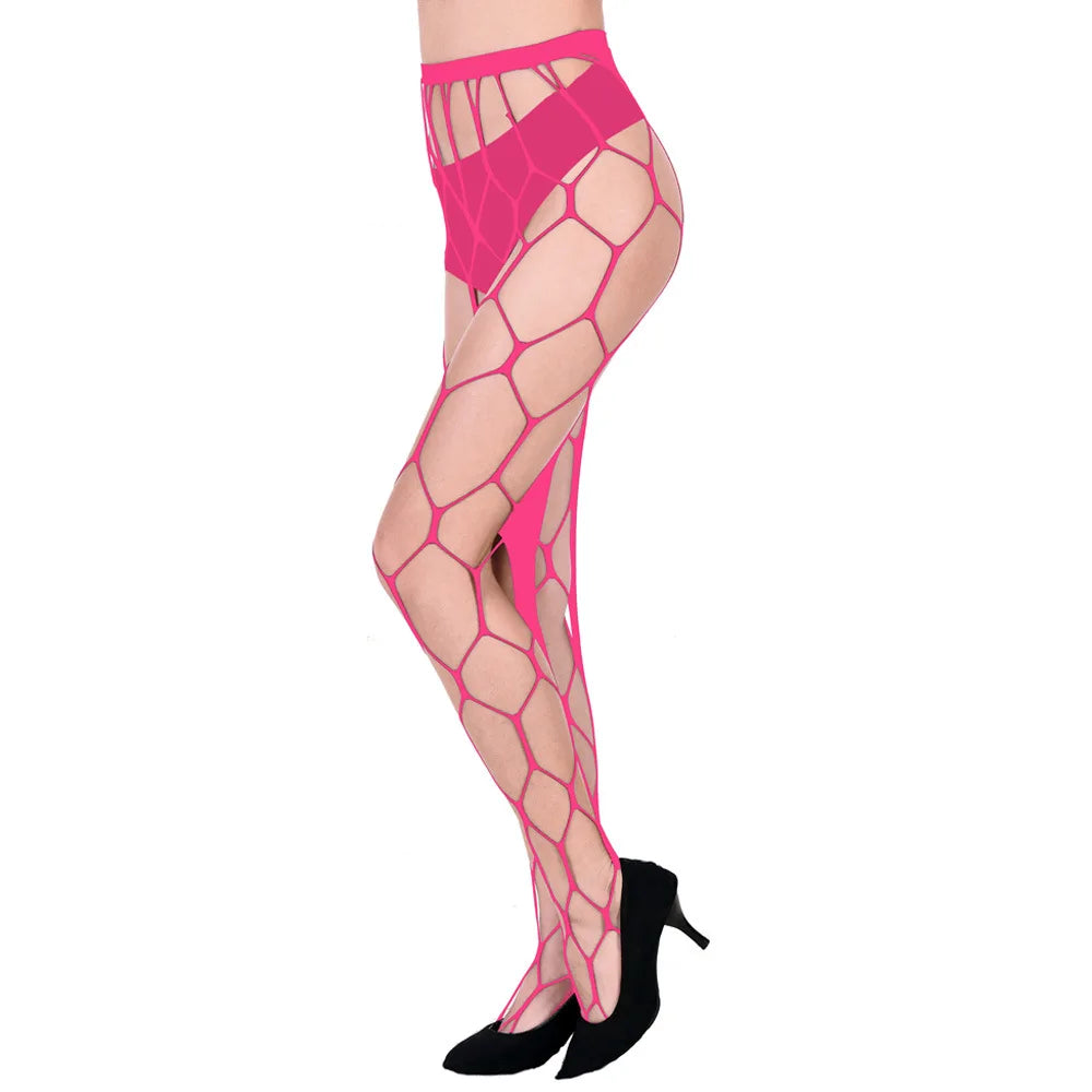Factory Hot Selling Fishnets Pantyhose White Big Holes Stockings Women's Hosiery Hollown Out Stretch Thin High Tights