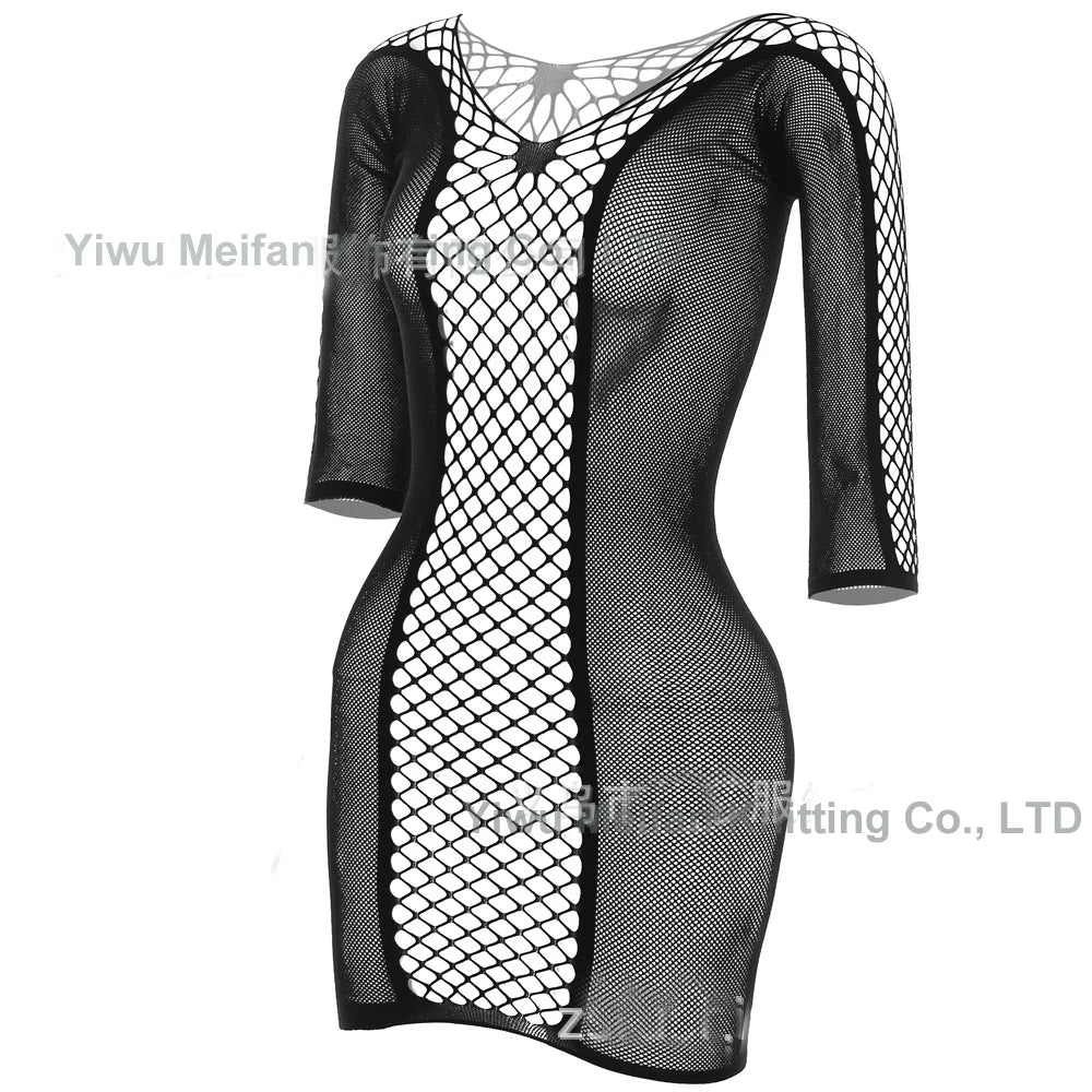 2024 Apparel New Design Services Exotic Dancewear Stripper Seamless White Fishnet Laungerie Sexy Bodystockings