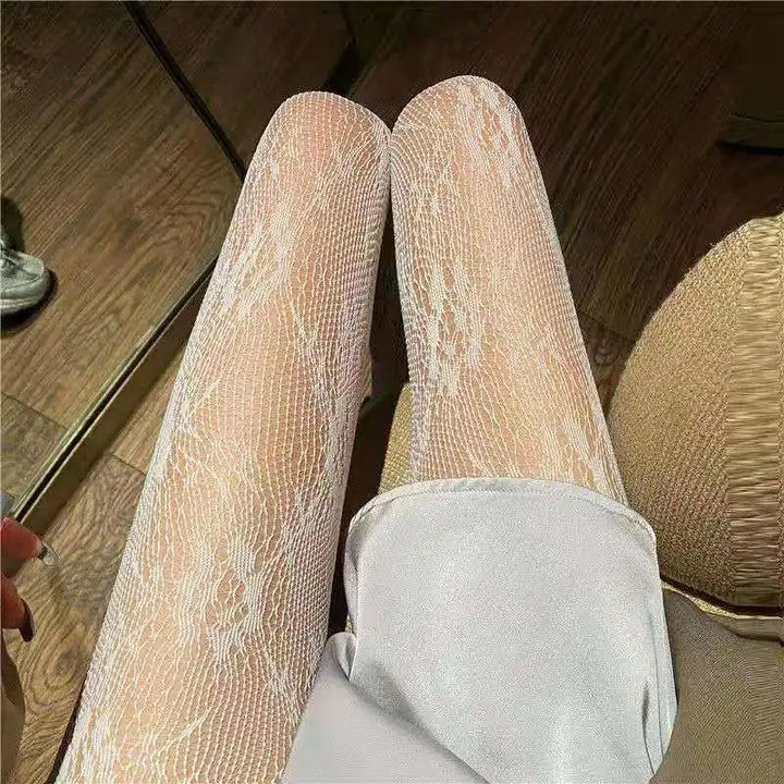 Lingerie Sexy Femme Spandex Mesh Dress Floral Halloween Fish Net Socks Pantyhose Stockings Knitted Design Brand Logo Tights