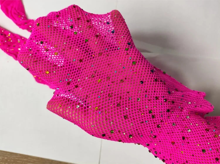 2024 Hot Sales Women's Rhinestone Glitter Stockings Sexy Nylon Fishnets Tights Candy Color Diamond Pantyhose Seamless
