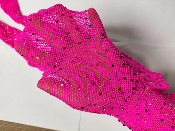 2024 Hot Sales Women's Rhinestone Glitter Stockings Sexy Nylon Fishnets Tights Candy Color Diamond Pantyhose Seamless