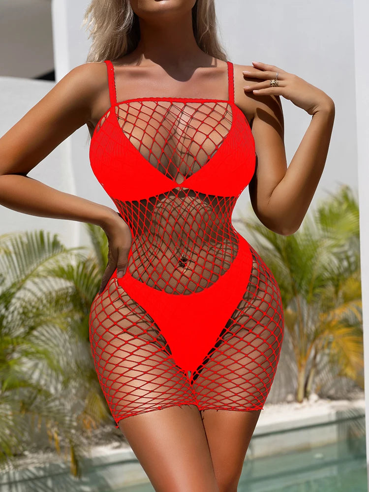 2025 Nylon Fishnet Lace up Lingerie Sexy Short Skirt Pajamas Lingerie Midi Woman Lingeries Sexy Party Outfits Sexy Club Dress